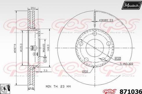 Maxtech 871036.0080 - Disque de frein cwaw.fr