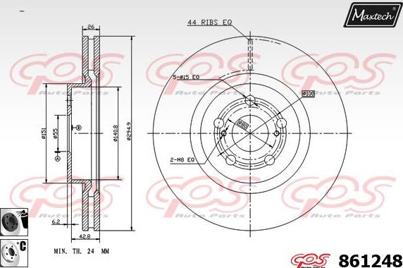 Maxtech 871036 - Disque de frein cwaw.fr