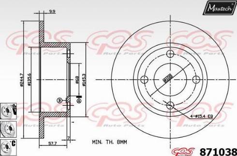 Maxtech 871038.6880 - Disque de frein cwaw.fr