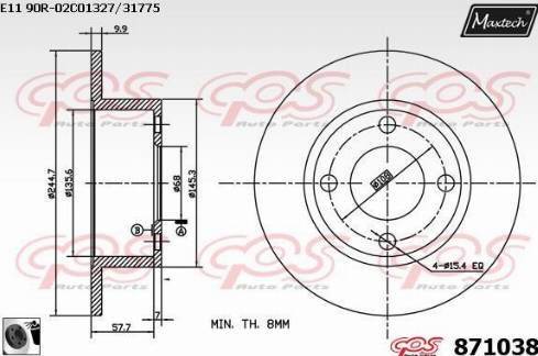 Maxtech 871038.0060 - Disque de frein cwaw.fr