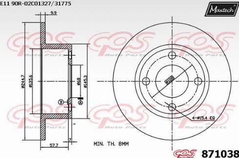 Maxtech 871038.0000 - Disque de frein cwaw.fr