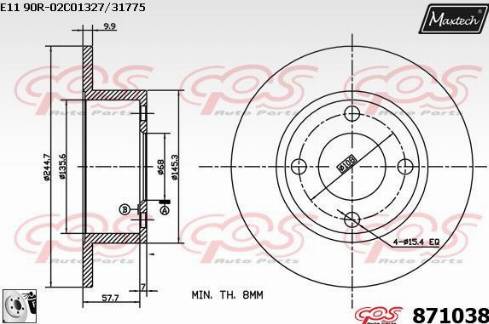 Maxtech 871038.0080 - Disque de frein cwaw.fr