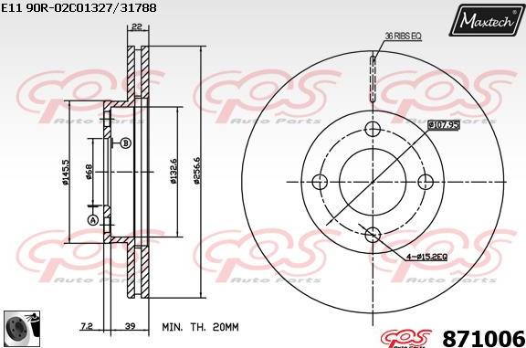 Maxtech 871038 - Disque de frein cwaw.fr