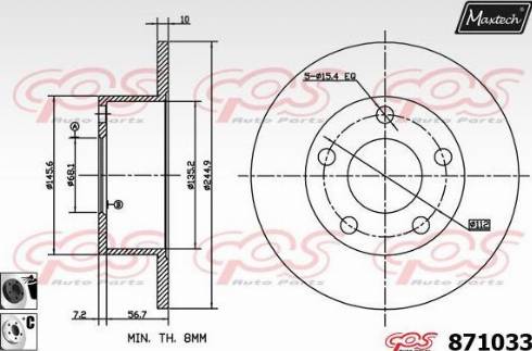 Maxtech 871033.6060 - Disque de frein cwaw.fr