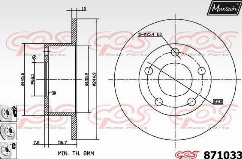 Maxtech 871033.6880 - Disque de frein cwaw.fr