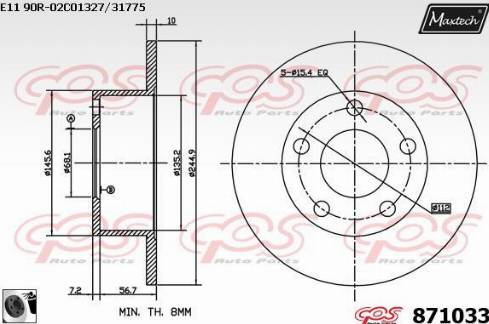 Maxtech 871033.0060 - Disque de frein cwaw.fr