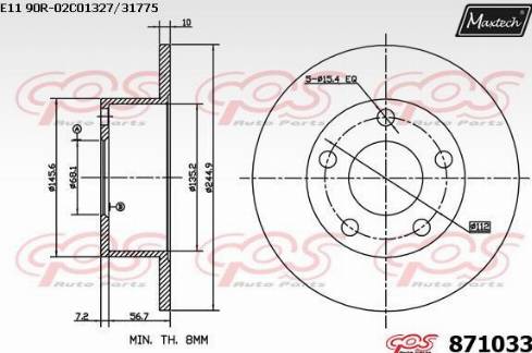 Maxtech 871033.0000 - Disque de frein cwaw.fr