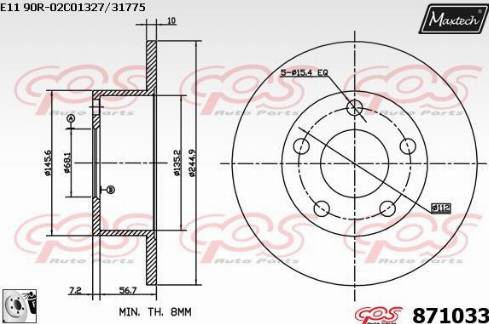 Maxtech 871033.0080 - Disque de frein cwaw.fr