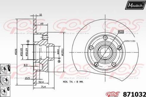 Maxtech 871032.6880 - Disque de frein cwaw.fr