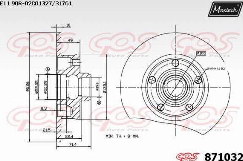 Maxtech 871032.0000 - Disque de frein cwaw.fr