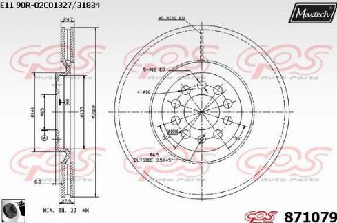 Maxtech 871079.0060 - Disque de frein cwaw.fr