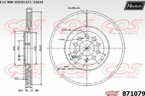 Maxtech 871079.0000 - Disque de frein cwaw.fr