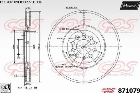 Maxtech 871079.0080 - Disque de frein cwaw.fr