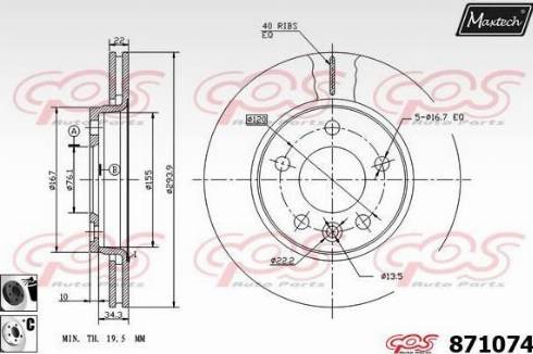 Maxtech 871074.6060 - Disque de frein cwaw.fr