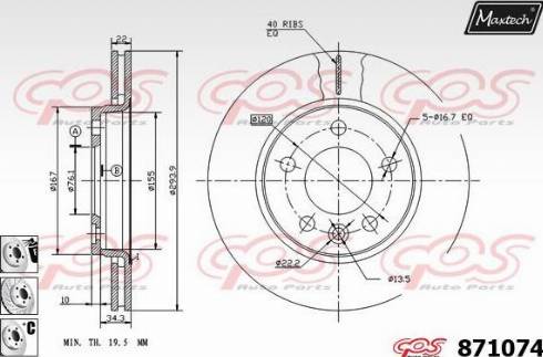 Maxtech 871074.6880 - Disque de frein cwaw.fr