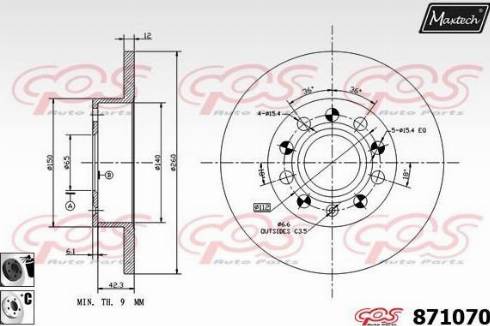 Maxtech 871070.6060 - Disque de frein cwaw.fr