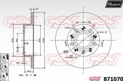 Maxtech 871070.6880 - Disque de frein cwaw.fr