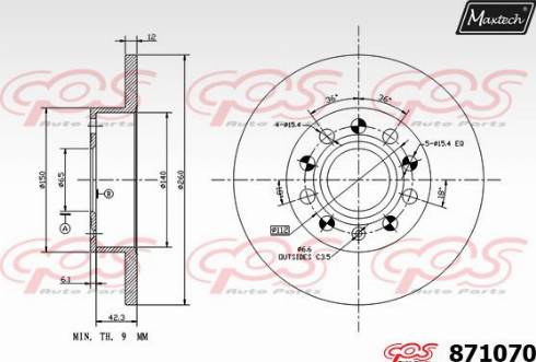 Maxtech 871070.0000 - Disque de frein cwaw.fr