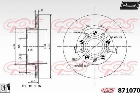 Maxtech 871070.0080 - Disque de frein cwaw.fr