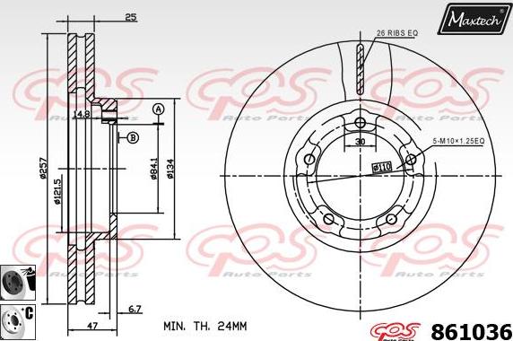 Maxtech 871070 - Disque de frein cwaw.fr