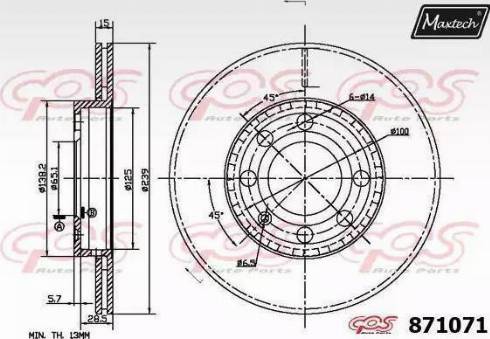 Maxtech 871071.0000 - Disque de frein cwaw.fr