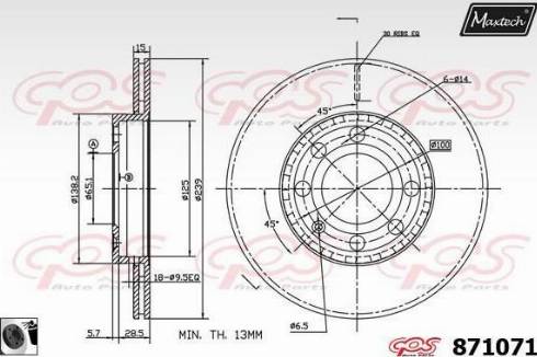 Maxtech 871071.0060 - Disque de frein cwaw.fr