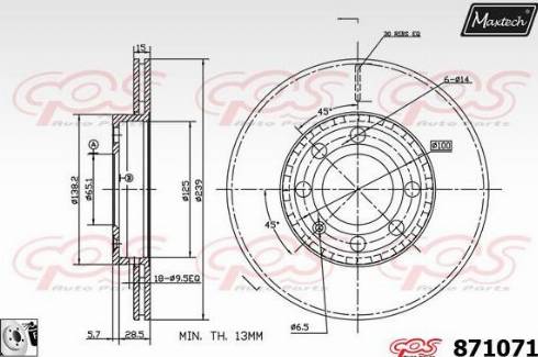 Maxtech 871071.0080 - Disque de frein cwaw.fr