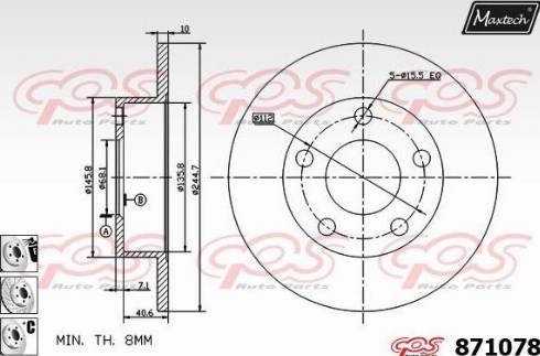 Maxtech 871078.6880 - Disque de frein cwaw.fr