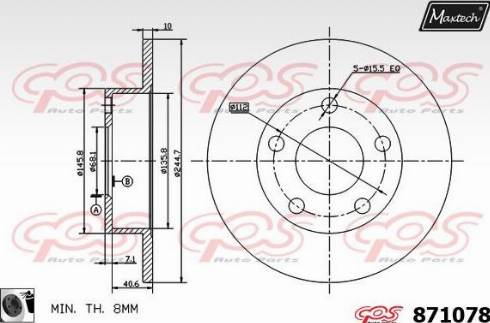 Maxtech 871078.0060 - Disque de frein cwaw.fr