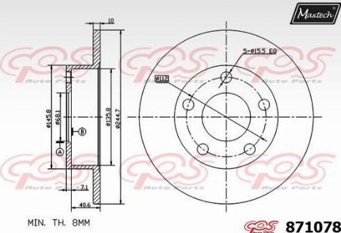 Maxtech 871078.0000 - Disque de frein cwaw.fr