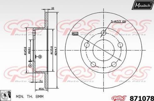 Maxtech 871078.0080 - Disque de frein cwaw.fr