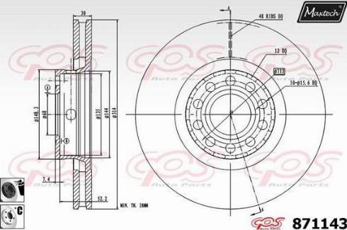 Maxtech 871143.6060 - Disque de frein cwaw.fr