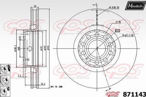 Maxtech 871143.6880 - Disque de frein cwaw.fr