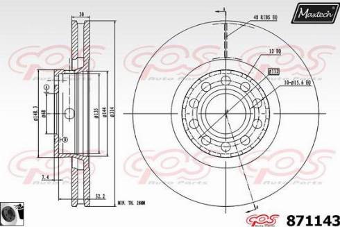 Maxtech 871143.0060 - Disque de frein cwaw.fr