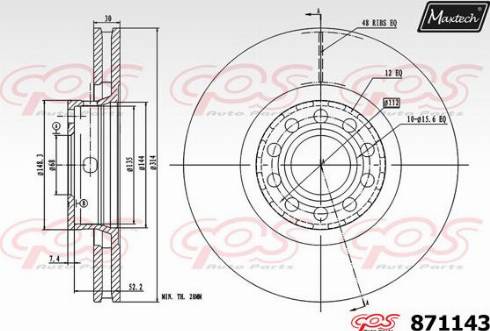 Maxtech 871143.0000 - Disque de frein cwaw.fr