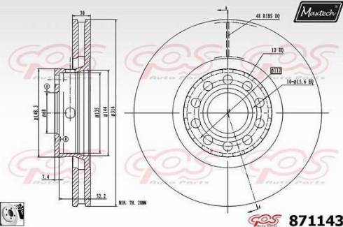 Maxtech 871143.0080 - Disque de frein cwaw.fr