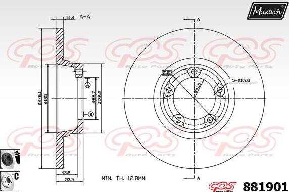 Maxtech 871143 - Disque de frein cwaw.fr