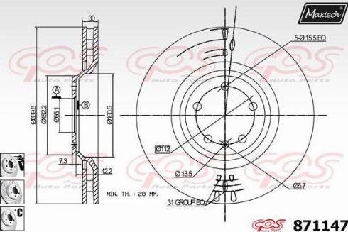 Maxtech 871147.6980 - Disque de frein cwaw.fr