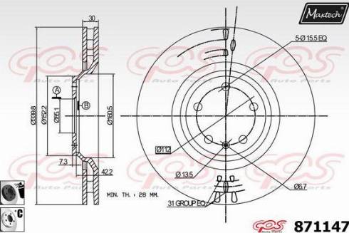 Maxtech 871147.6060 - Disque de frein cwaw.fr