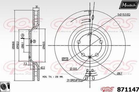 Maxtech 871147.0060 - Disque de frein cwaw.fr