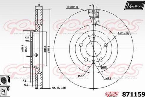 Maxtech 871159.6060 - Disque de frein cwaw.fr