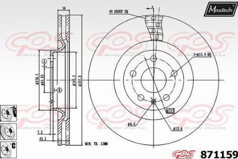 Maxtech 871159.6880 - Disque de frein cwaw.fr