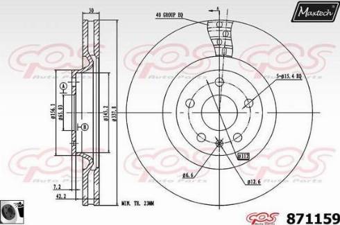 Maxtech 871159.0060 - Disque de frein cwaw.fr