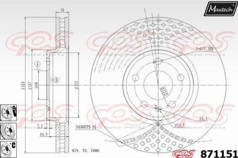 Maxtech 871151.6980 - Disque de frein cwaw.fr