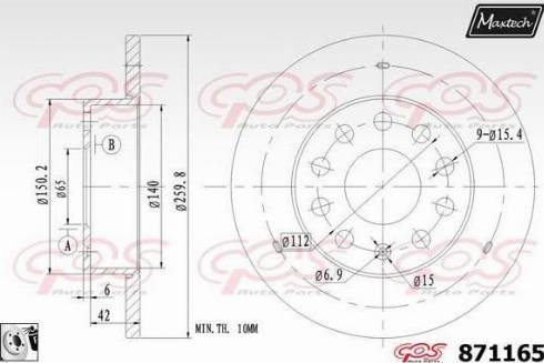 Maxtech 871165.0080 - Disque de frein cwaw.fr