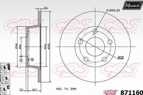 Maxtech 871160.6980 - Disque de frein cwaw.fr