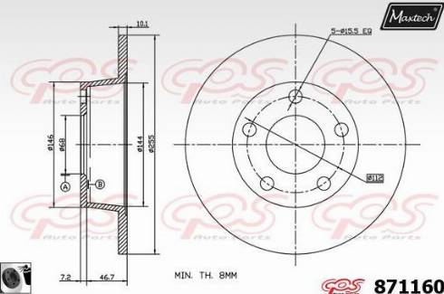 Maxtech 871160.0060 - Disque de frein cwaw.fr