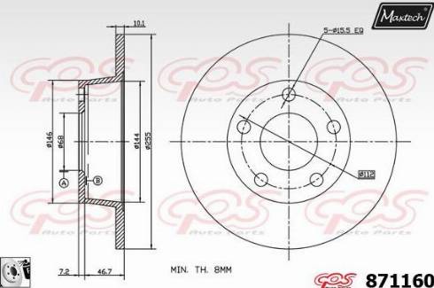 Maxtech 871160.0080 - Disque de frein cwaw.fr