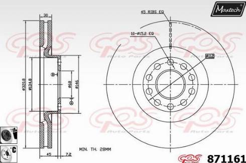 Maxtech 871161.6060 - Disque de frein cwaw.fr