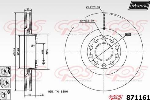 Maxtech 871161.6880 - Disque de frein cwaw.fr